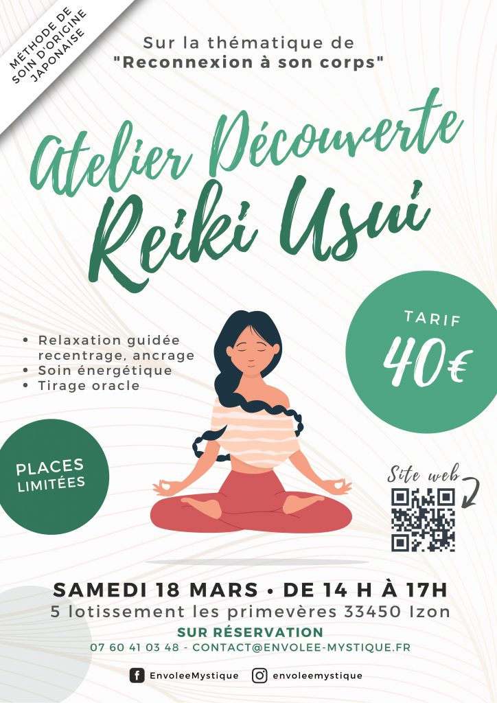 Affiche Atelier Reiki mars 2023